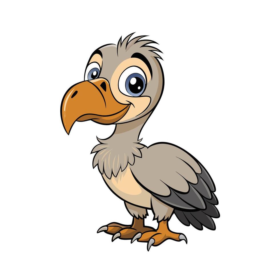 Funny cartoon bird illustration for kids design projects vector