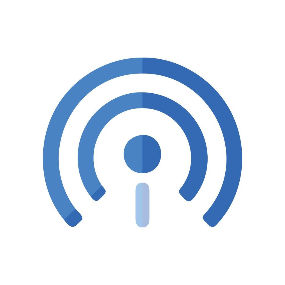 Blue Podcast Icon on Black Background. Simple Symbol vector