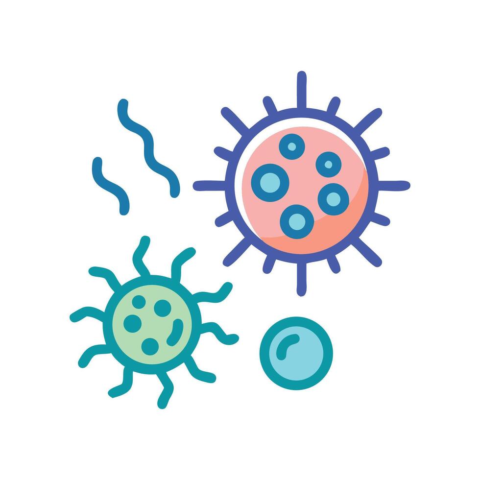 Colorful Cartoon Illustration of Bacteria Germs and Microbes vector