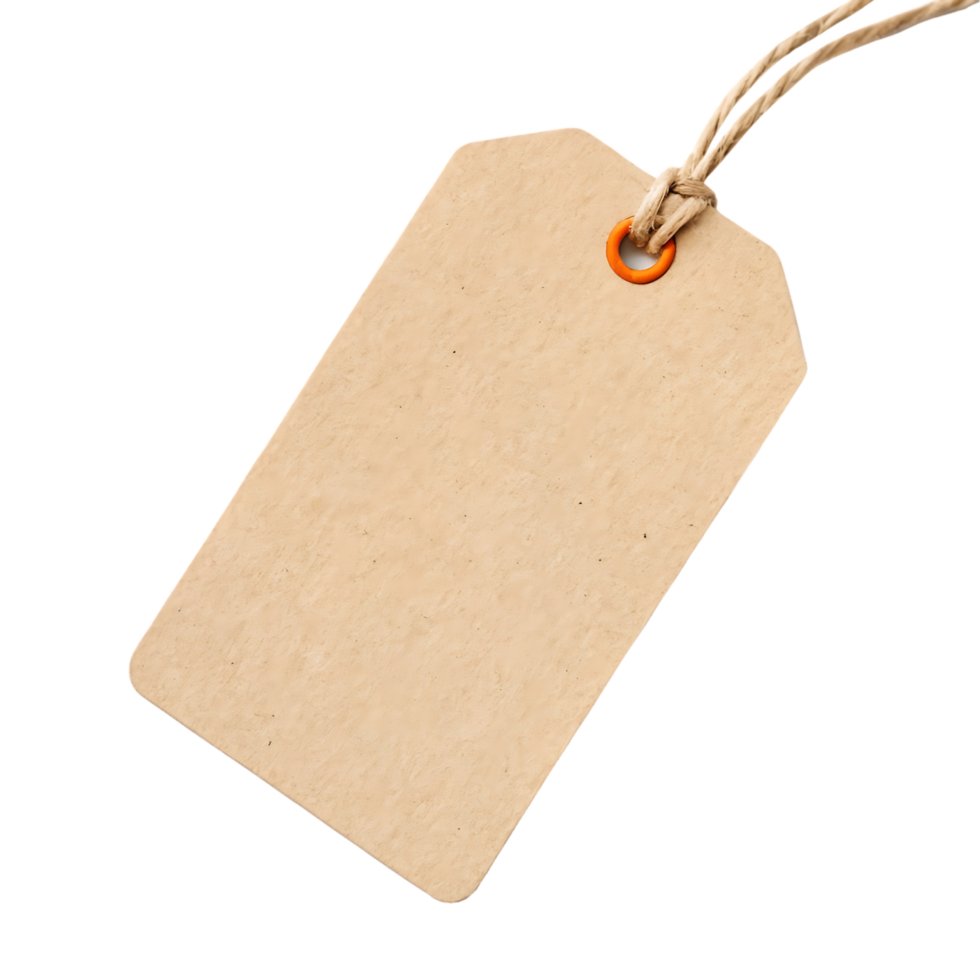Blank kraft paper gift tag with twine. png
