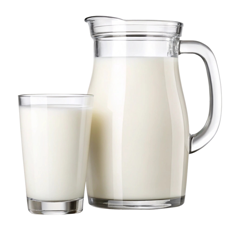 Glass of milk and a milk jug png