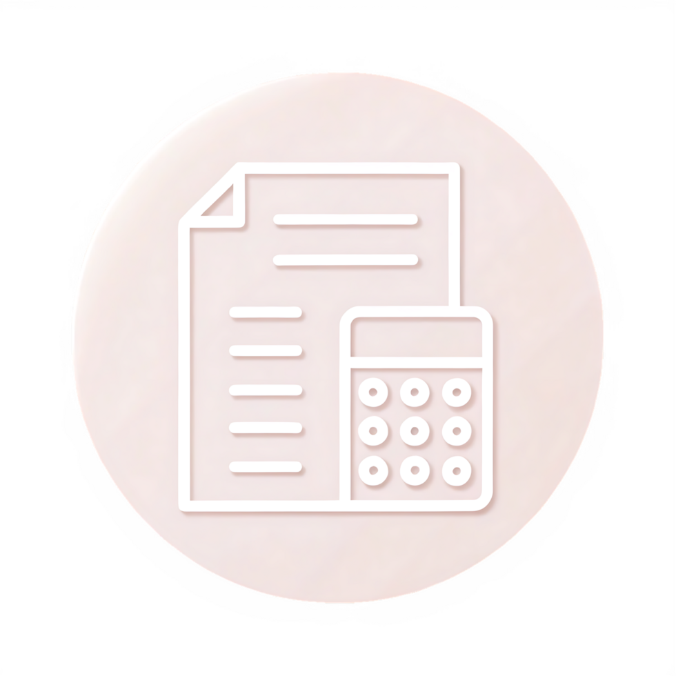 Calculator and document icon. Accounting, finance, budget concept. png