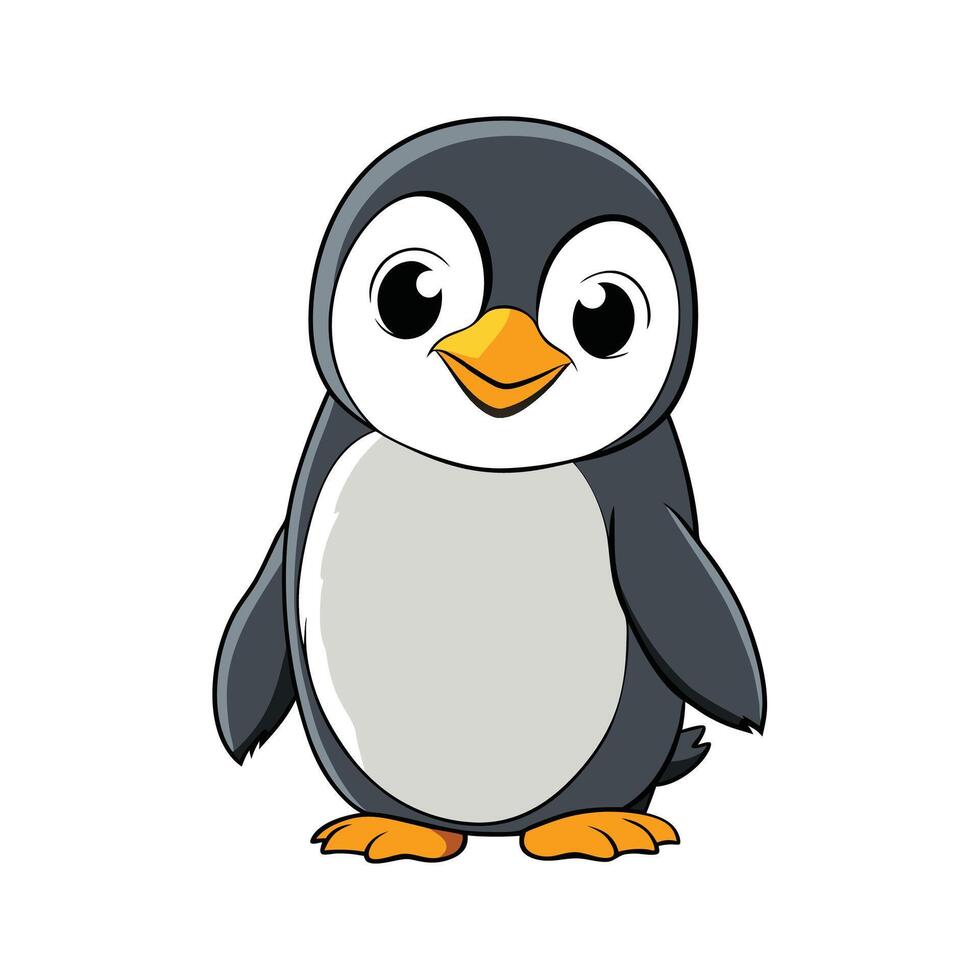 Cartoon penguin illustration in format, cute design vector