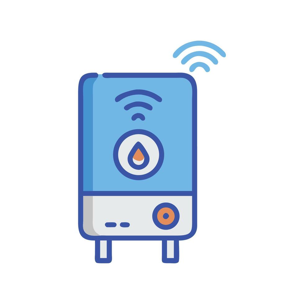Smart water heater with wifi connectivity icon vector