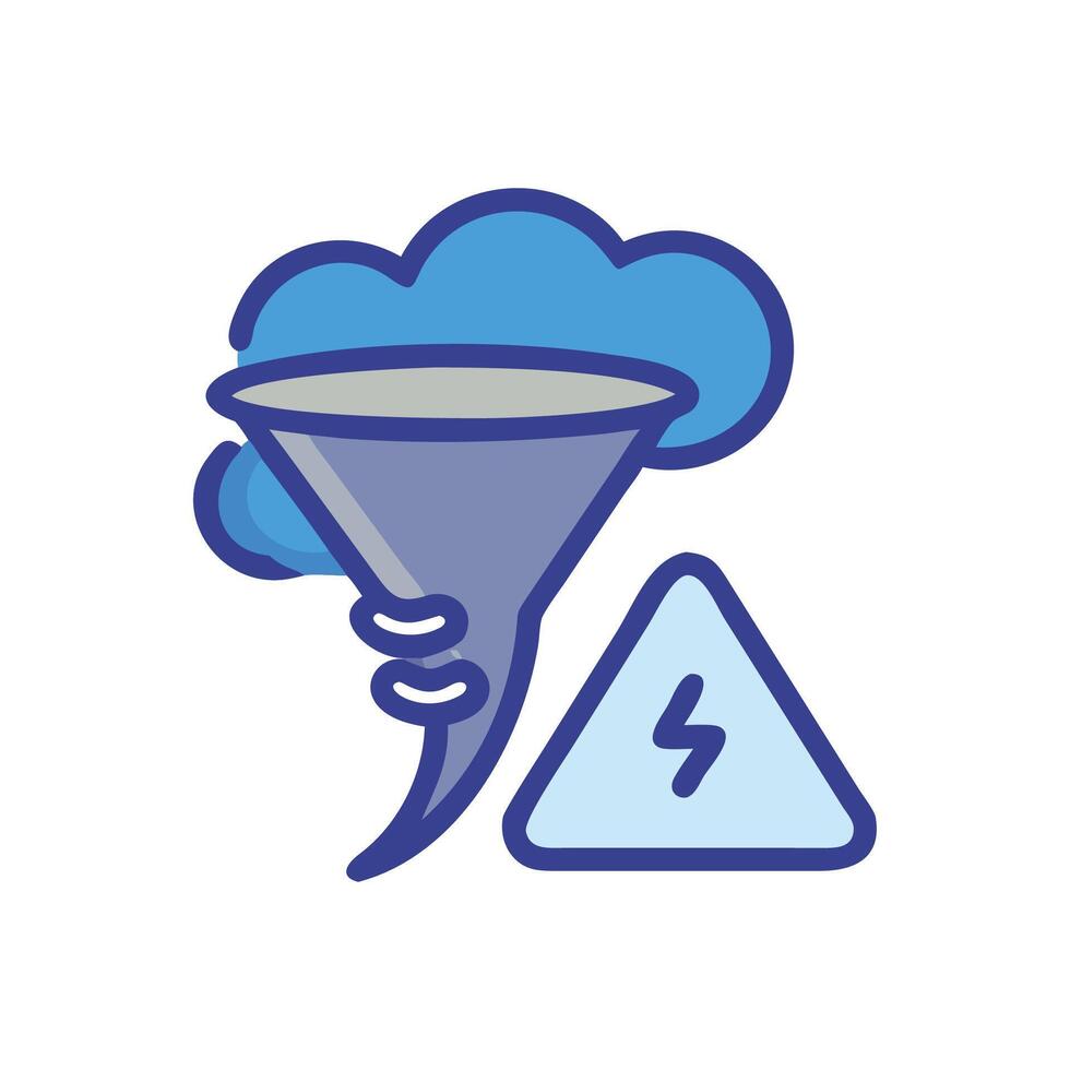Tornado and Lightning Strike Warning Sign Icon vector
