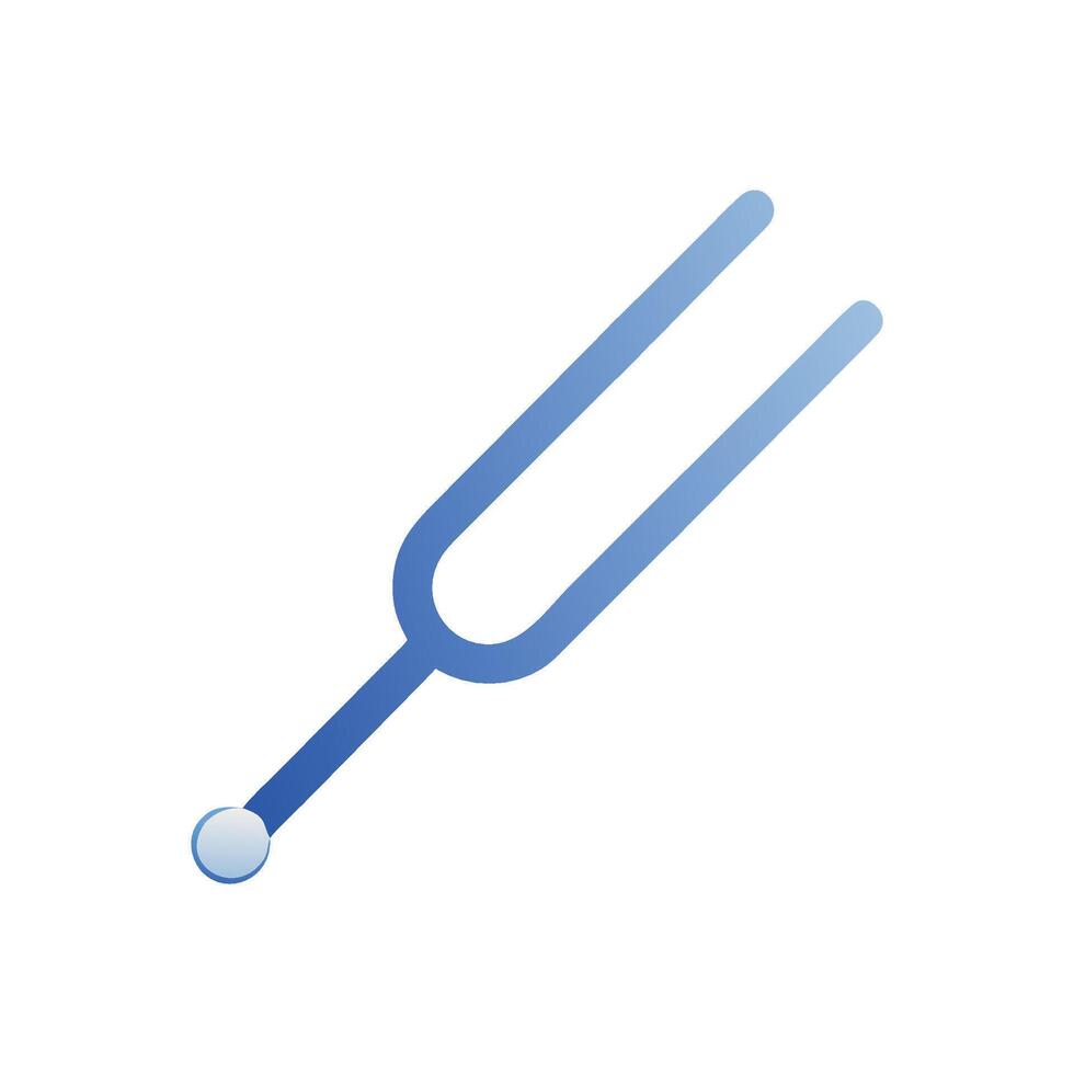 Blue Tuning Fork Isolated on Black Background Music vector