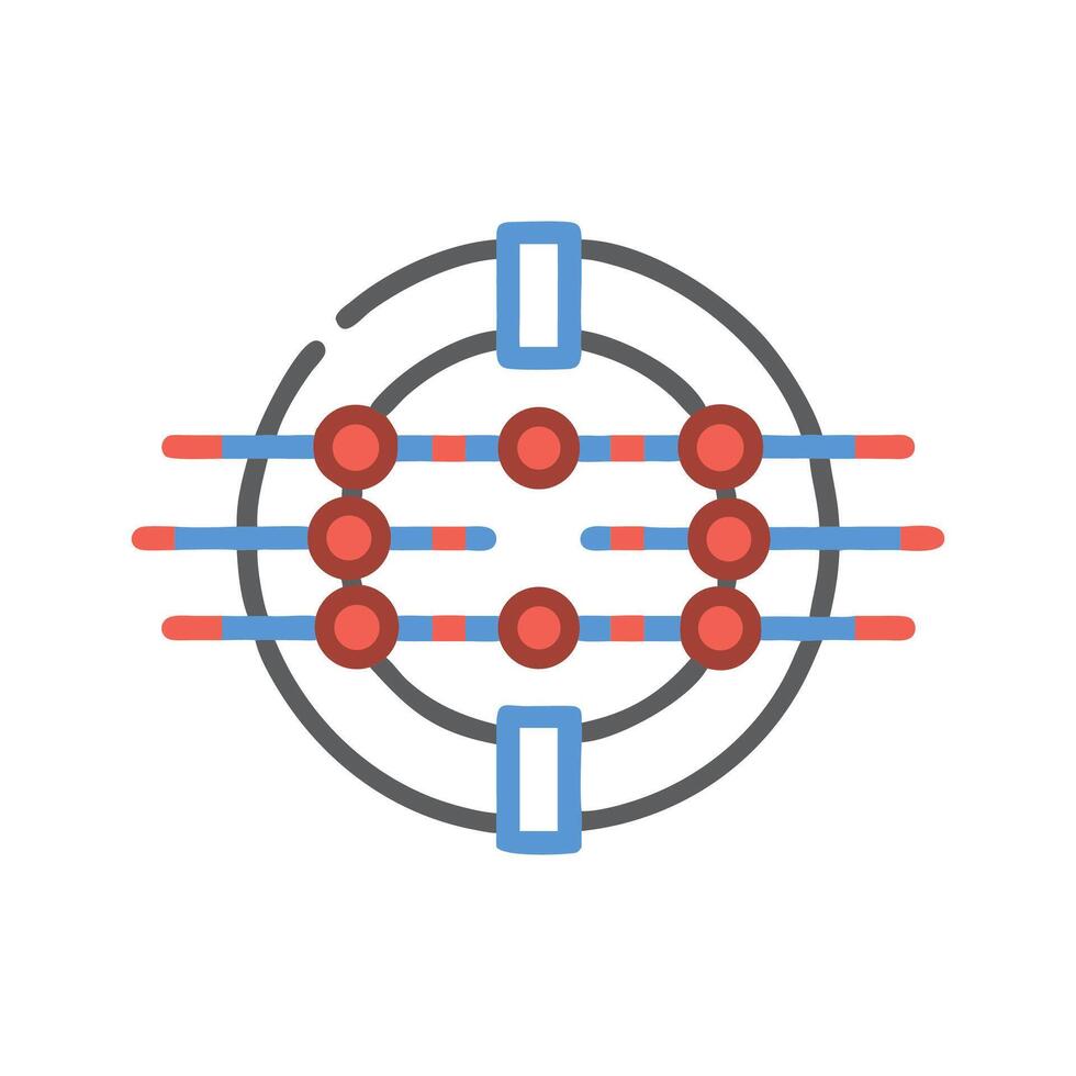 Abstract Circuit Board Representation with Horizontal and Circular Lines vector