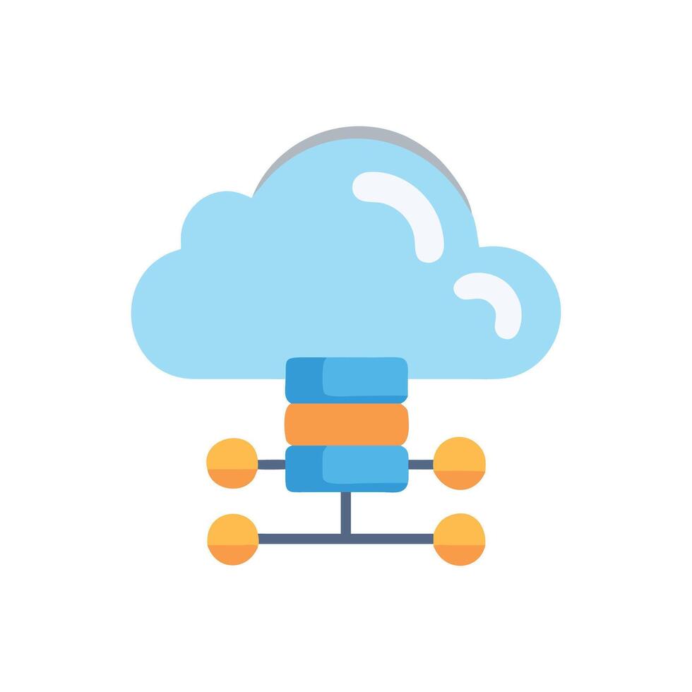 Cloud Computing and Data Storage Icon for Websites vector