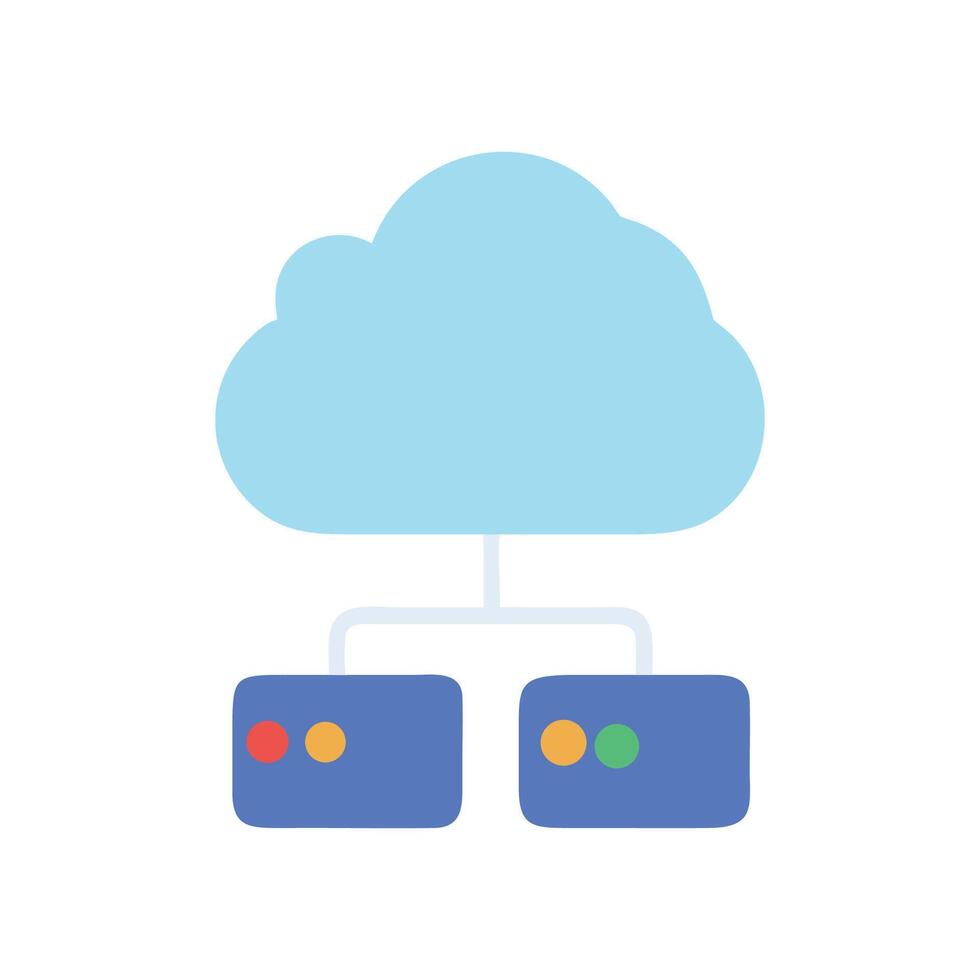 Cloud Computing Server Network Connection Icon on Black vector