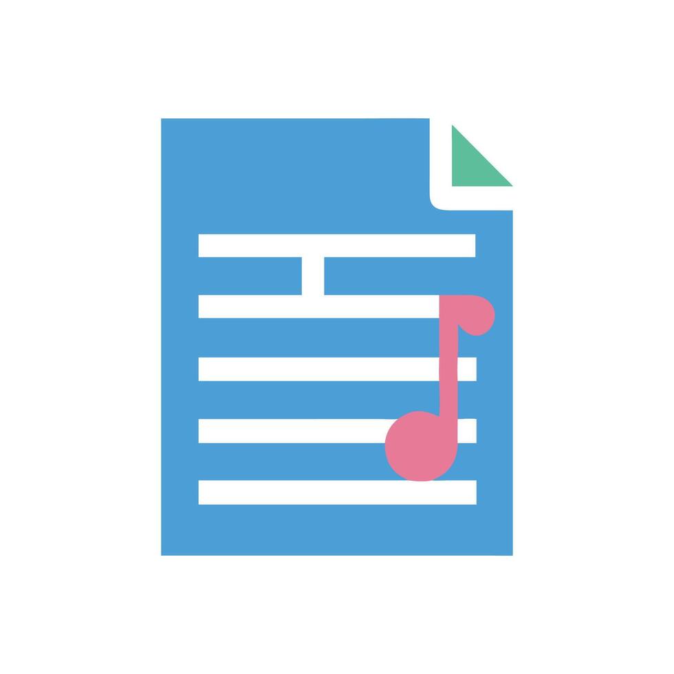 Musical Note Document, Music Sheet Icon Illustration vector