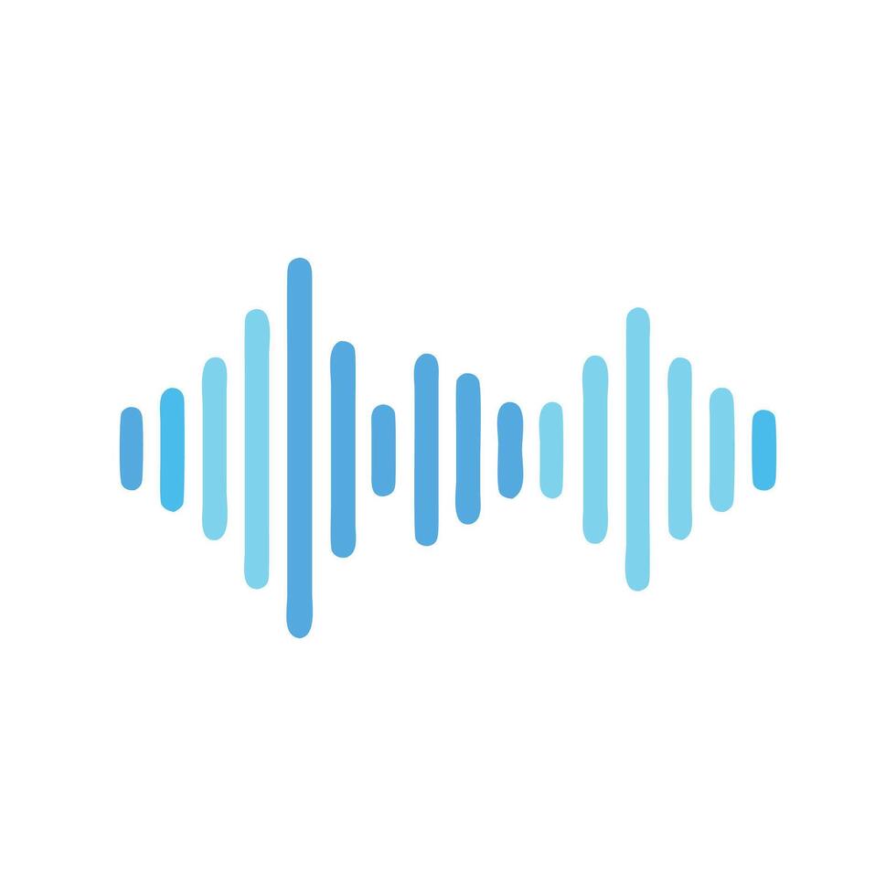 Blue audio sound wave on black background illustration vector