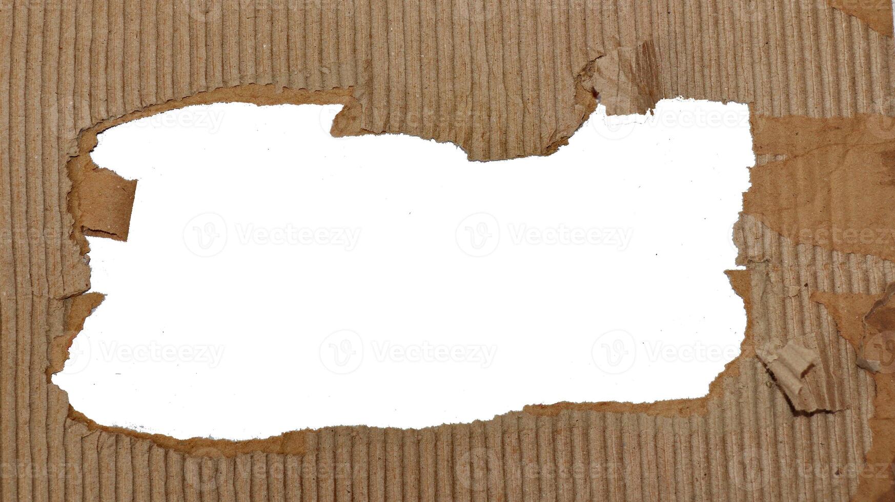 Torn Cardboard wavy pattern background with white background photo