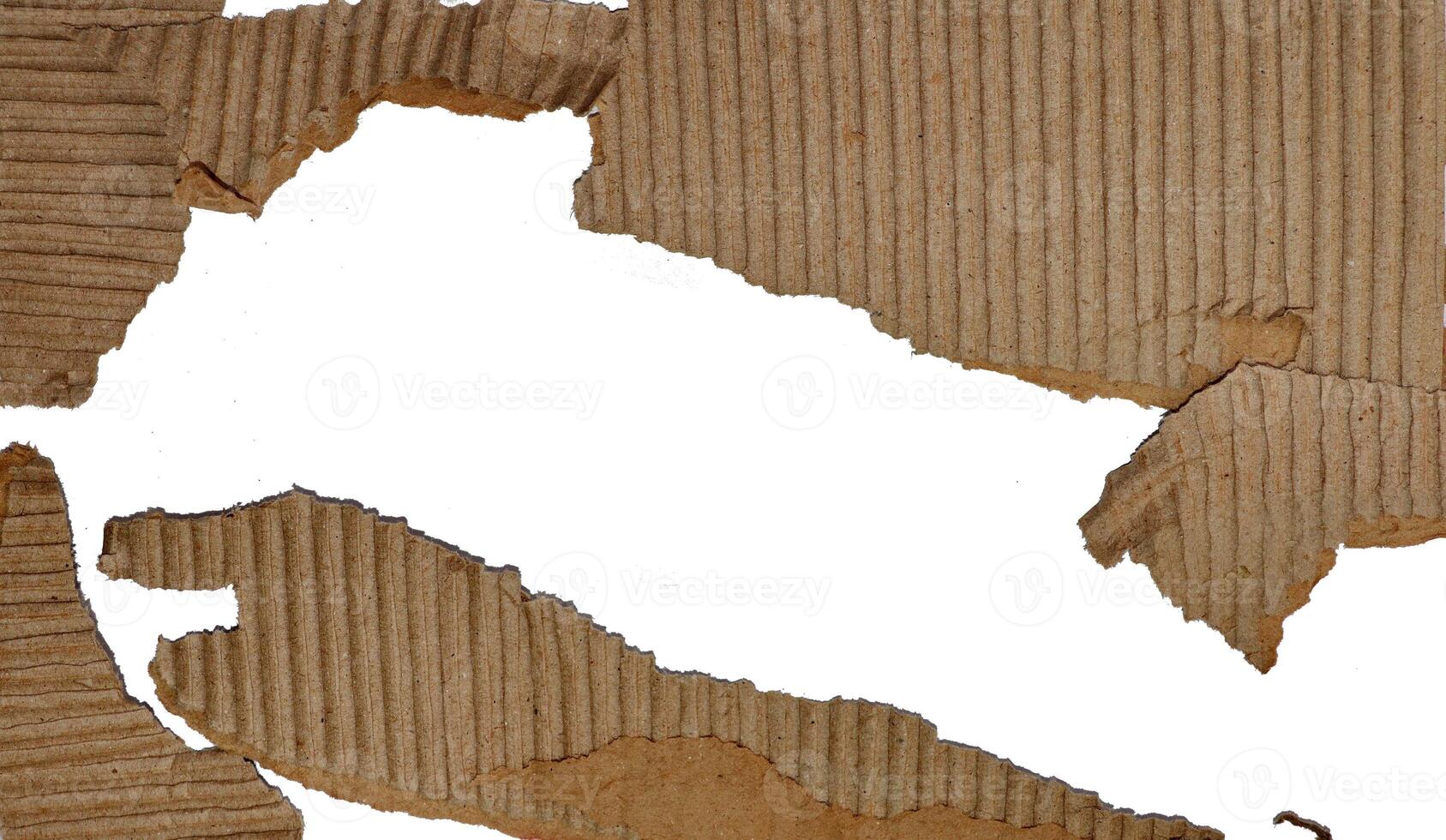 Cardboard wavy pattern background with white background. photo