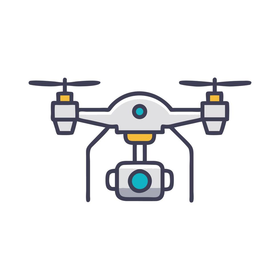 Modern Drone with Camera Illustration on Black Background vector