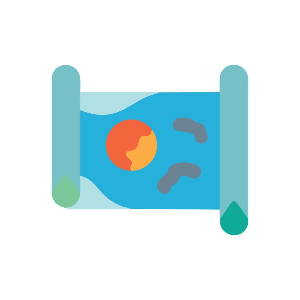 Illustration of a scroll, old map style, adventure theme vector