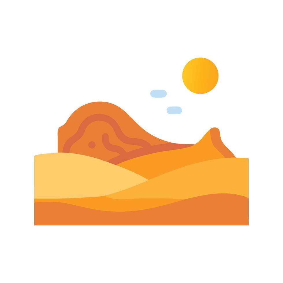 Minimal Desert Landscape with Sun and Sand Dunes vector