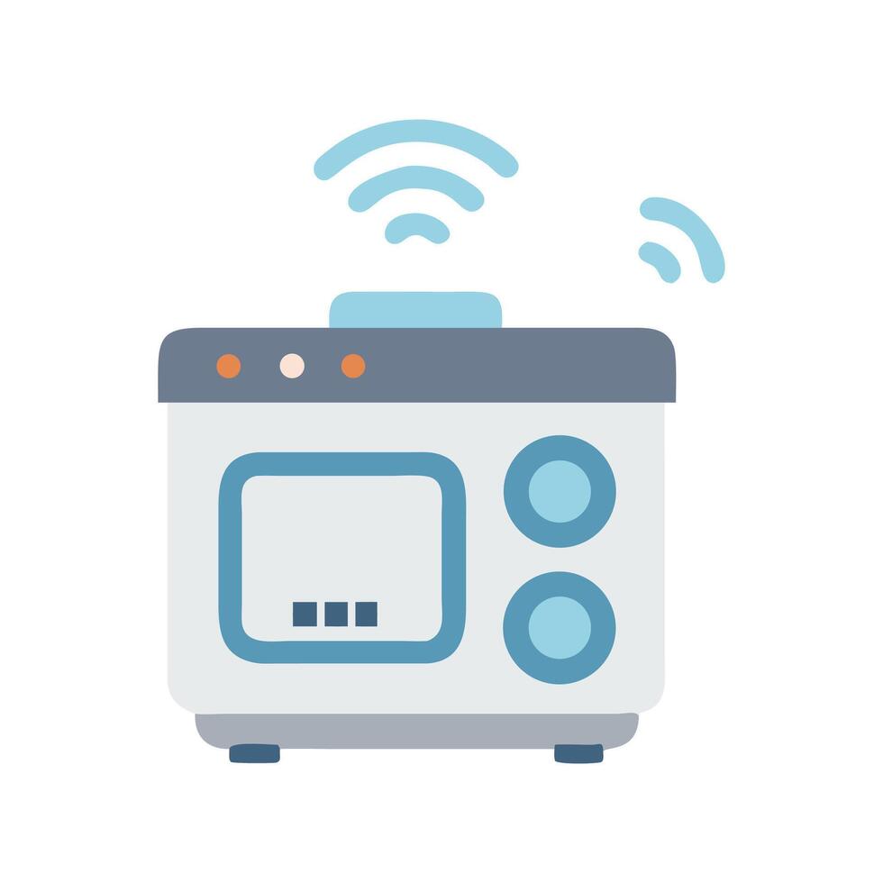 Smart retro radio with internet connection and wifi vector