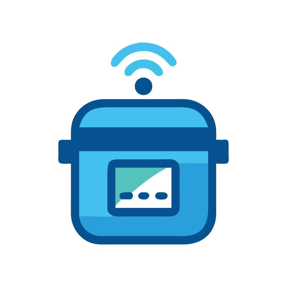 Smart Pressure Cooker with WiFi Connectivity Illustration vector