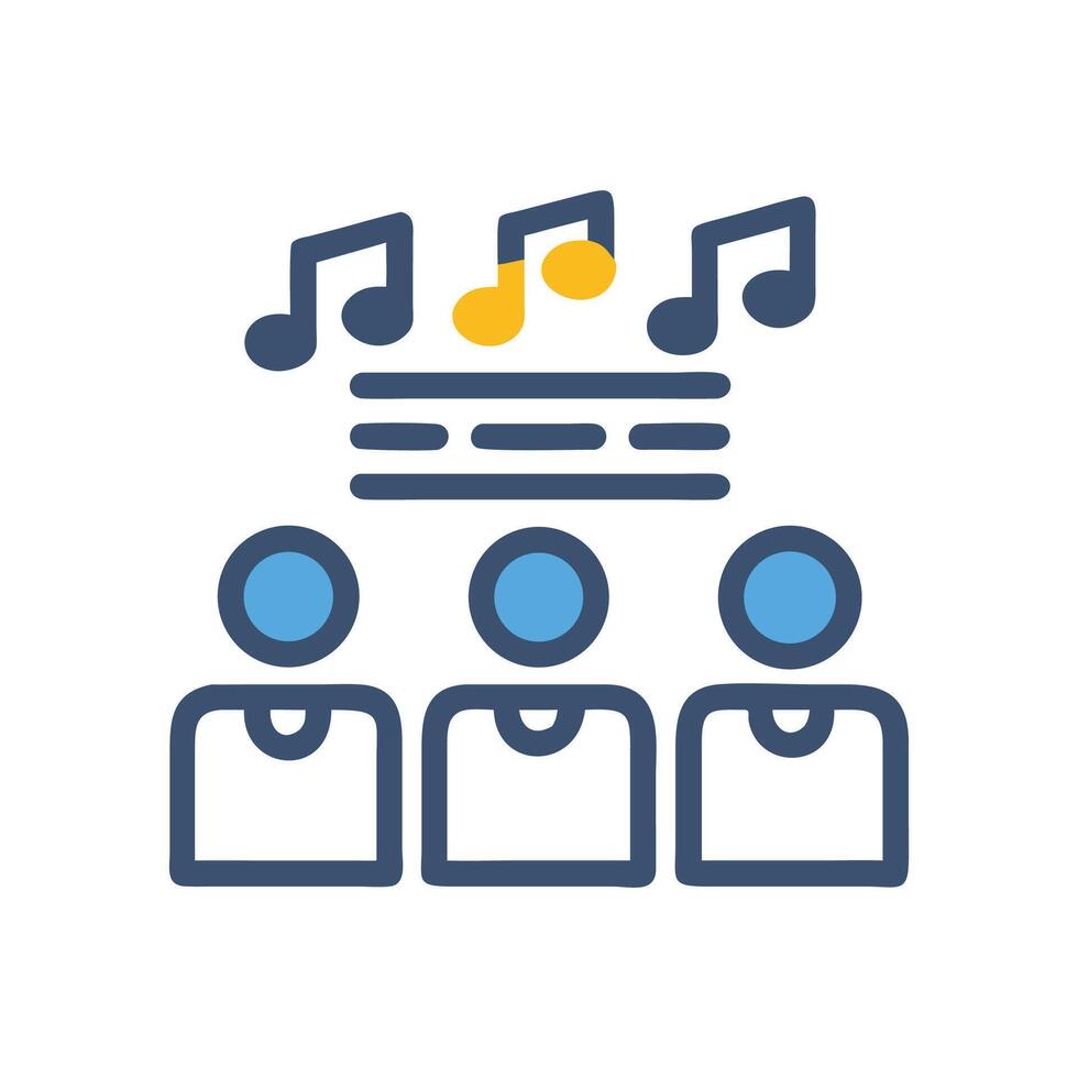 Choir singing music with notes illustration icon vector