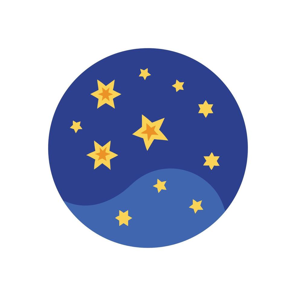 Stylized night sky with shining stars illustration vector