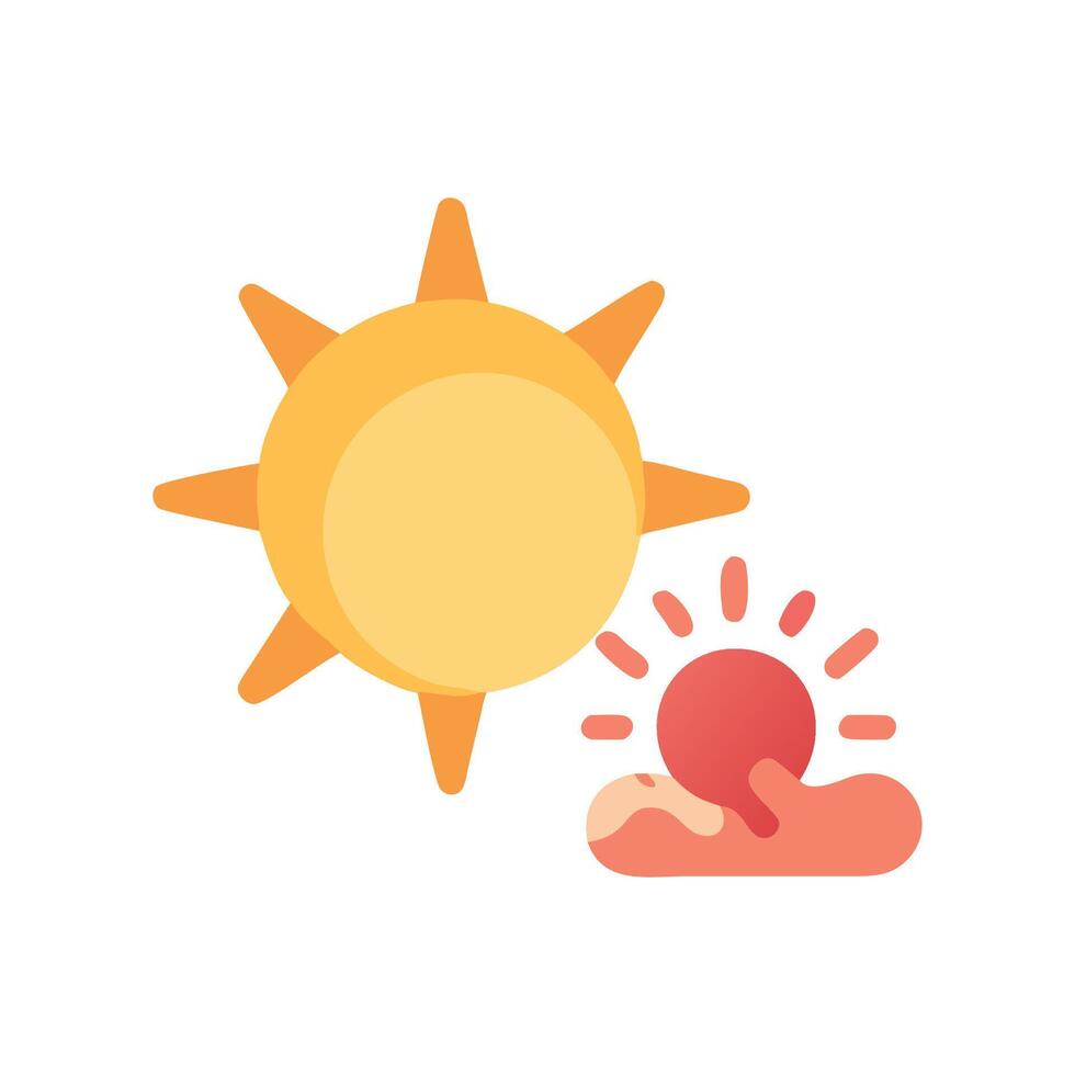 Bright Sun with Cloudy Sunset on Black Background vector