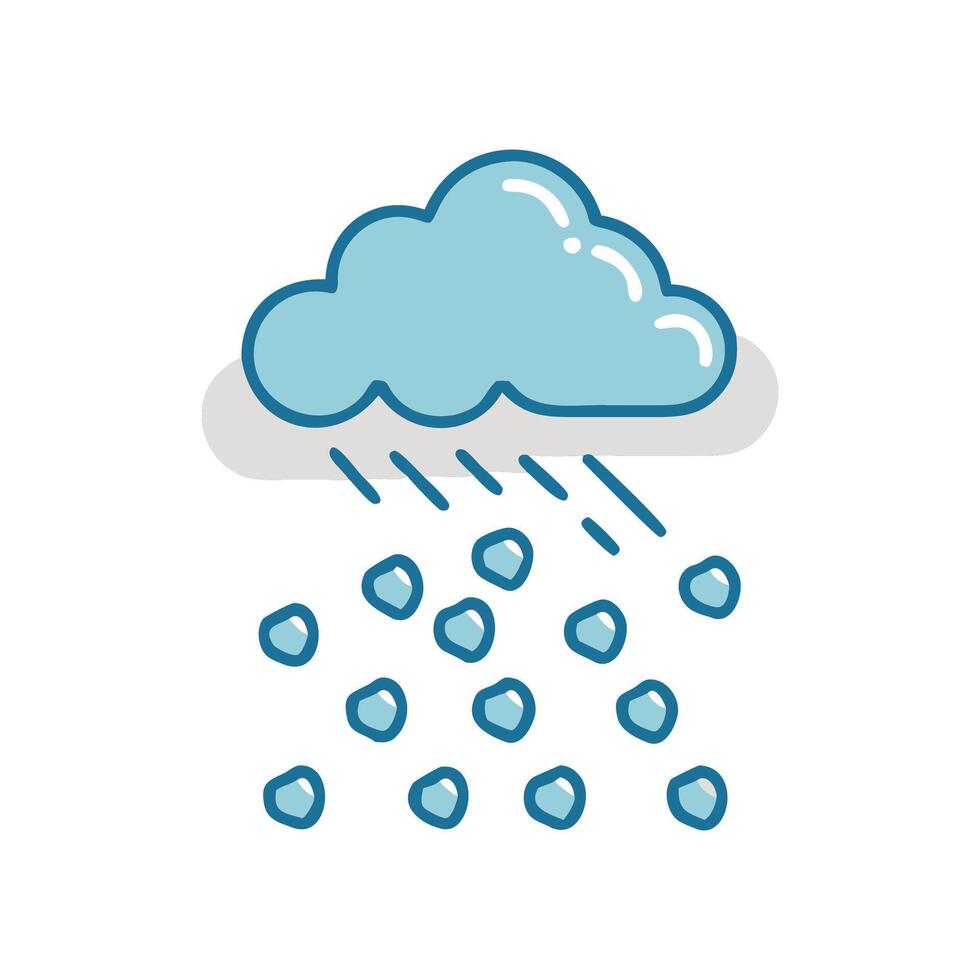 Cartoon hail cloud icon, isolated on black vector