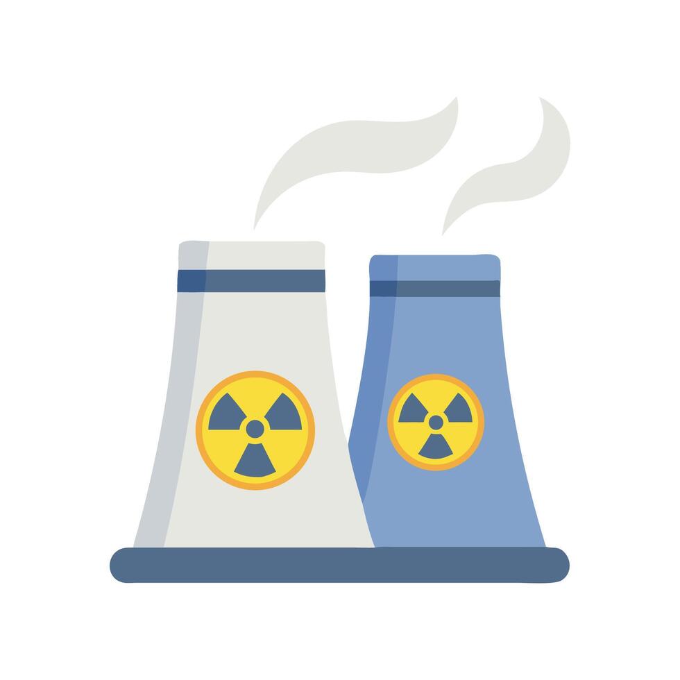 Nuclear Power Plant Clean Energy or Dangerous Facility vector
