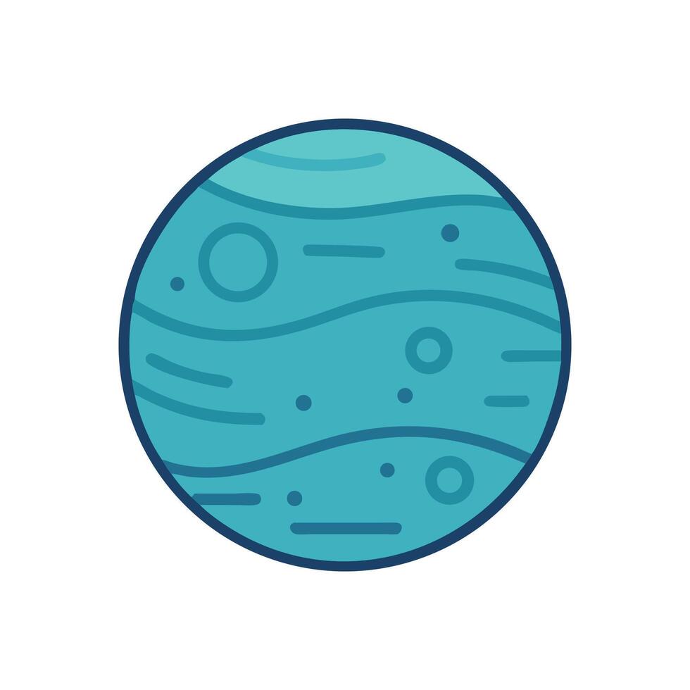 Cartoon Neptune Planet Illustration with Rings and Spots vector