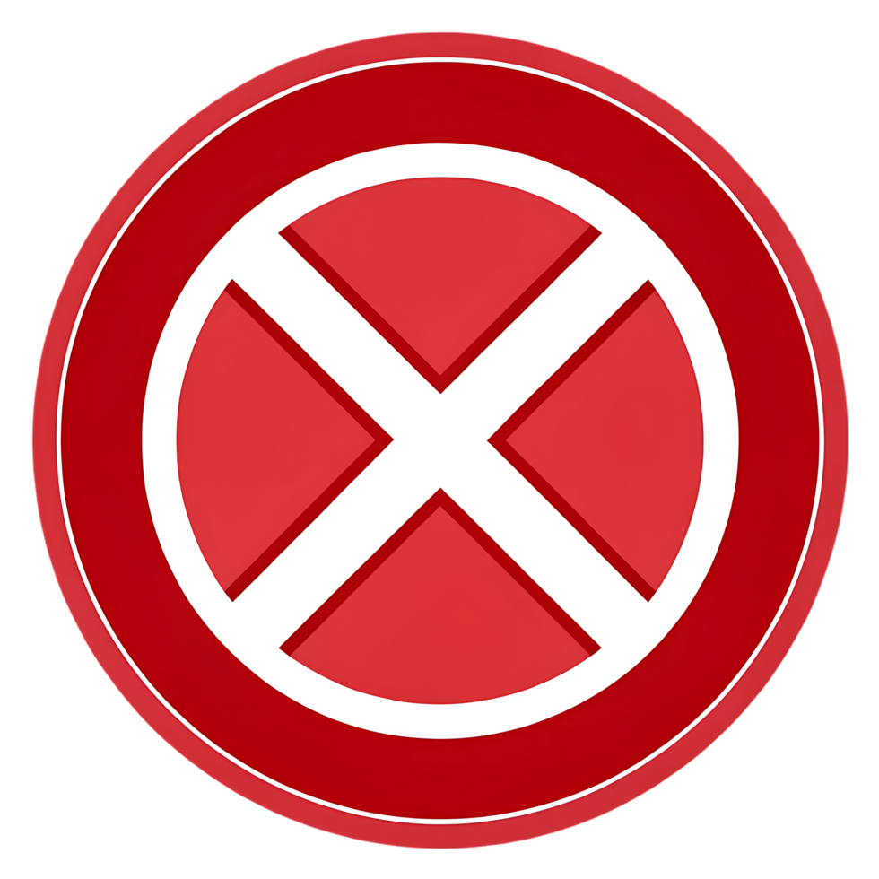 Red circle with white X, no entry symbol png