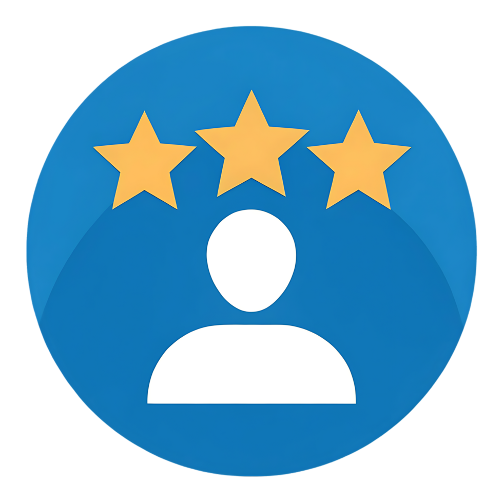 Three stars rating customer feedback icon png