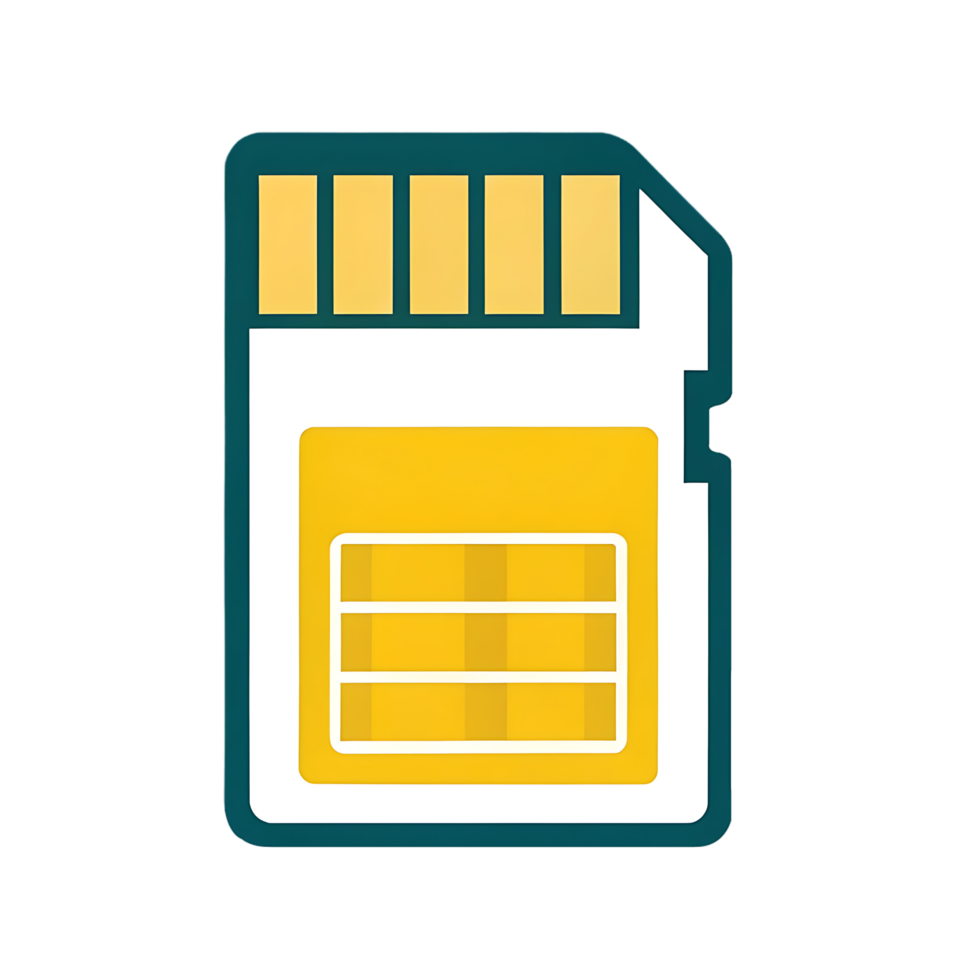 SD card icon, memory card, data storage png