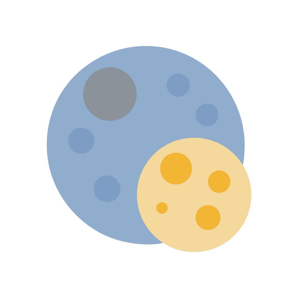 Two planets with craters in space on black vector