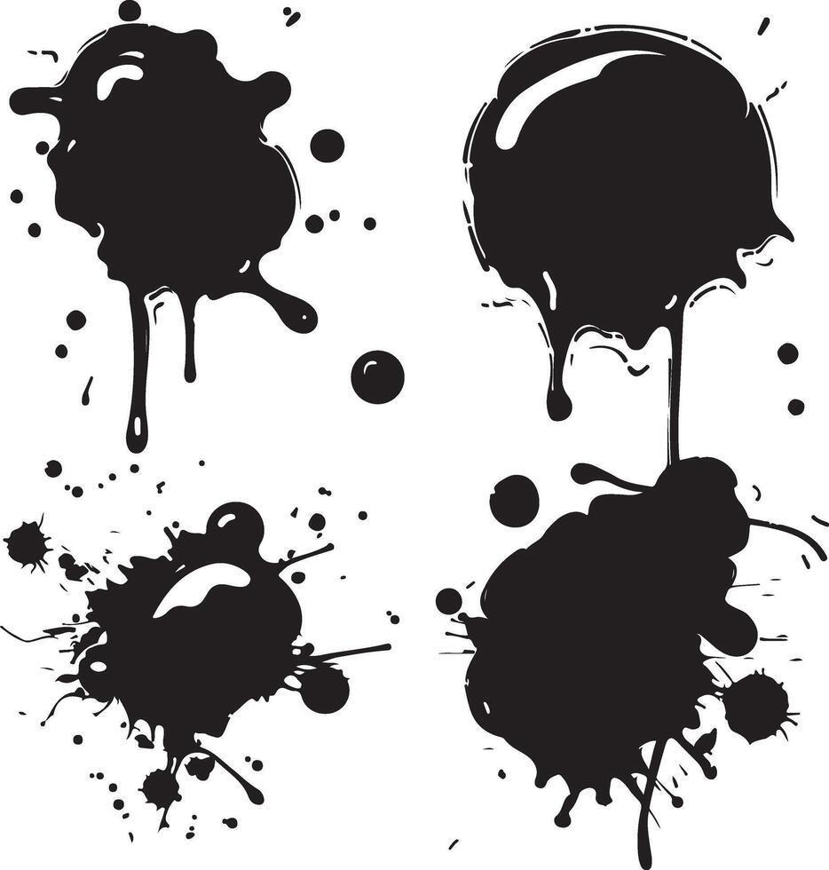 black ink splatter vector