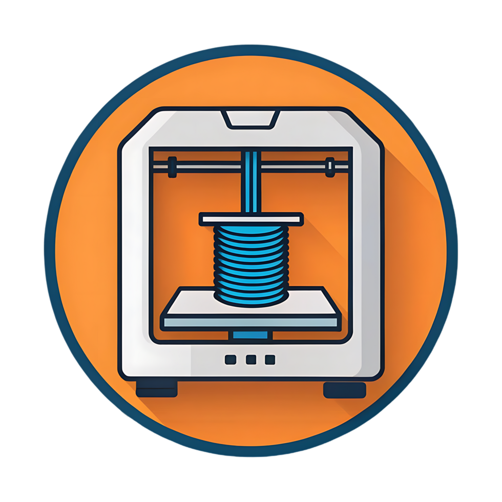 3D printer icon, digital fabrication, additive manufacturing png