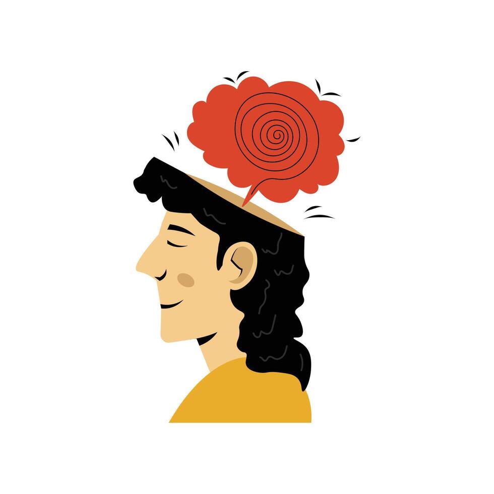 Flat Design Illustration of a person Mental Health Concept vector