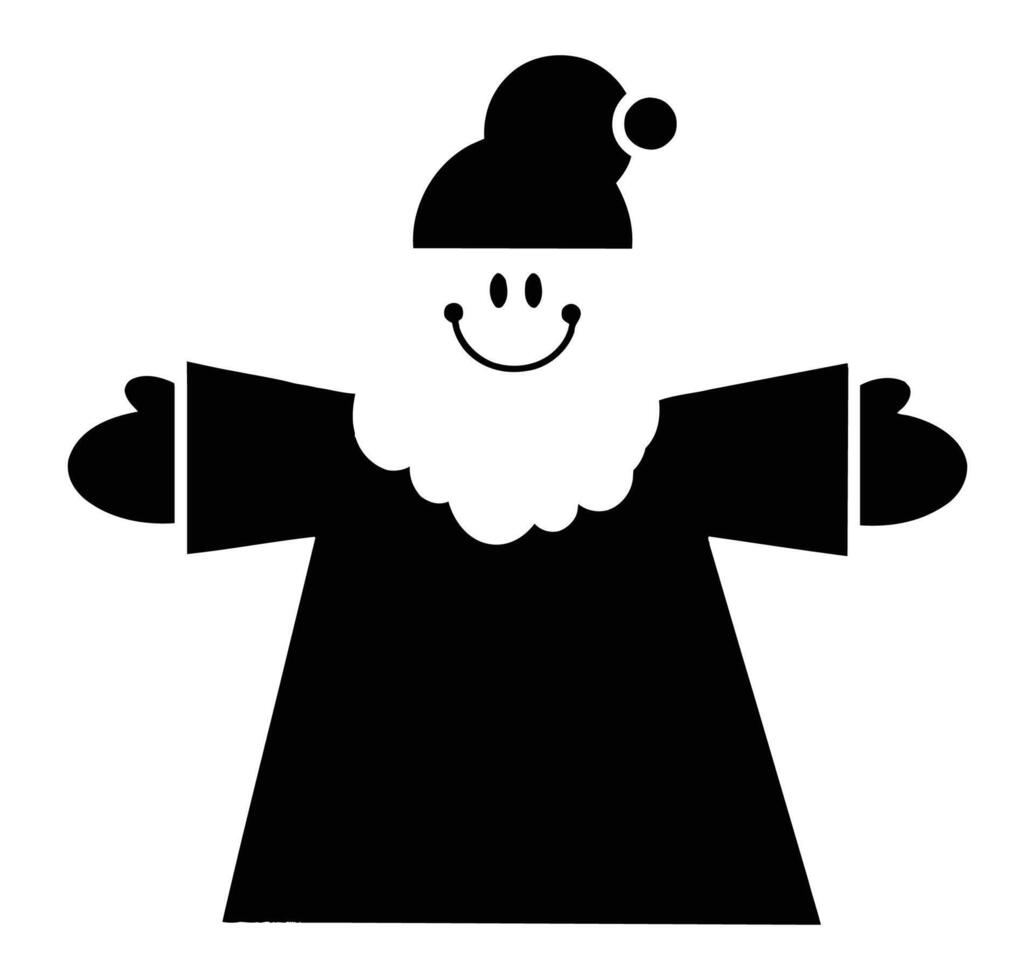 Santa claus black silhouette on white background. vector