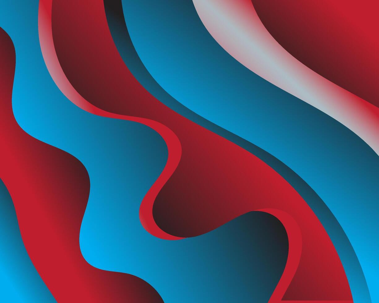 Abstract waves background design red blue and white gradient modern art wallpaper illustration design art vector