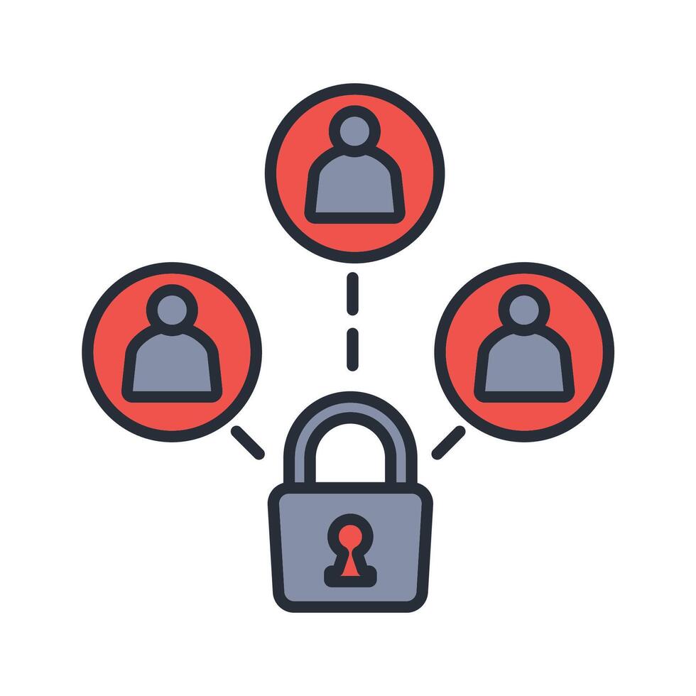secure network icon colours collection vector