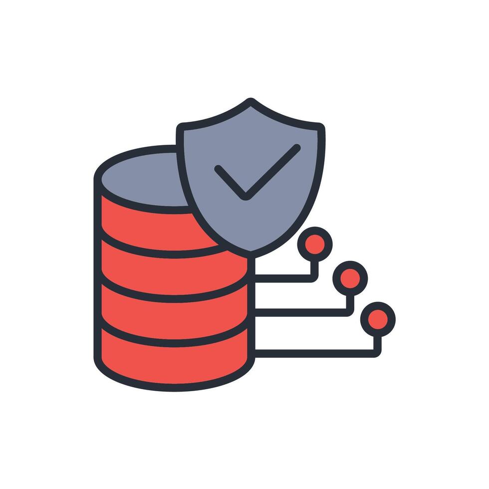 data protection icon colours collection vector