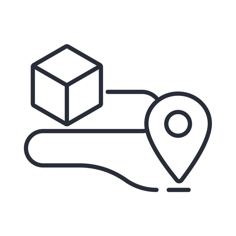 shipping line icon style vector