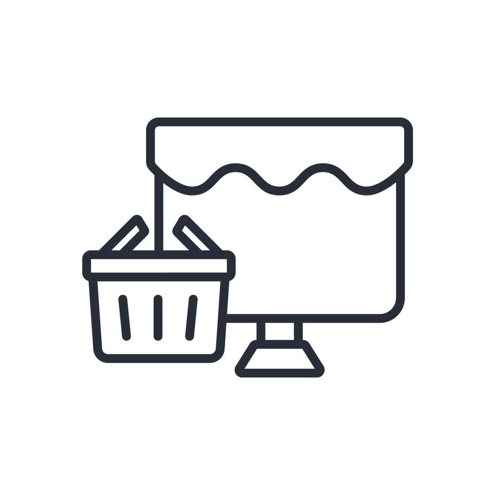 online store line icon style vector