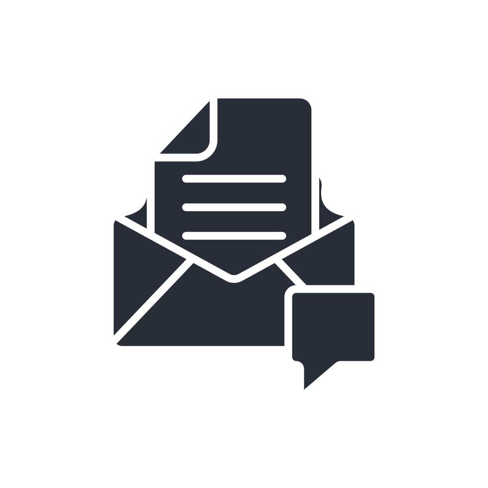 e mail icon flat style vector