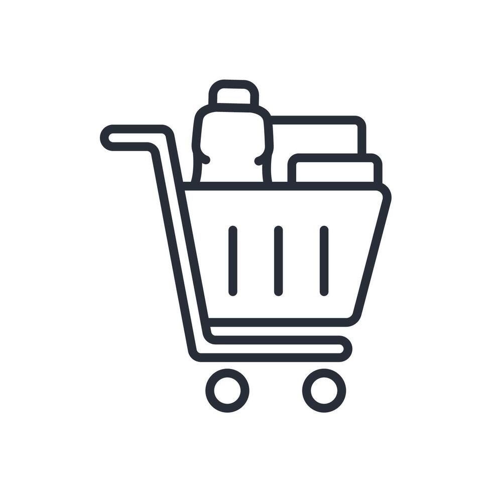 full cart line icon style vector