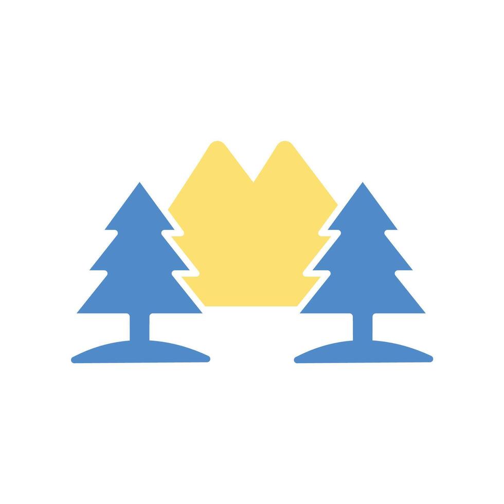mountain icon colours style colecction vector