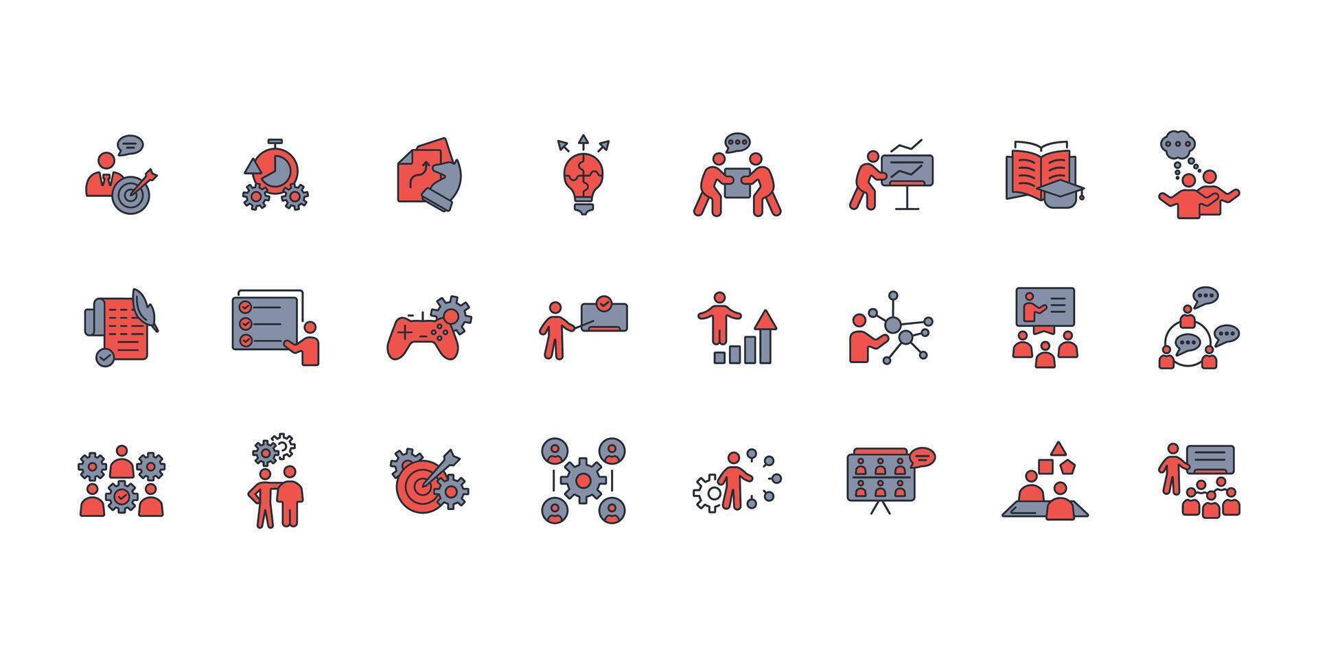 Workshop icon set colours collection vector