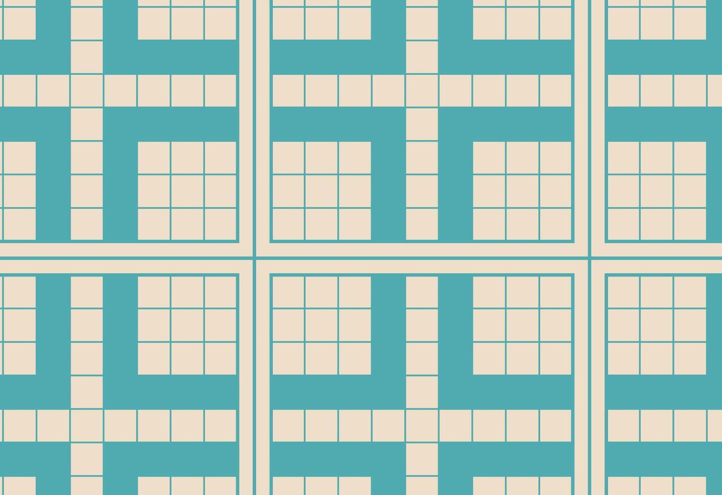 A blue and beige tile pattern with squares Minimalist Background vector