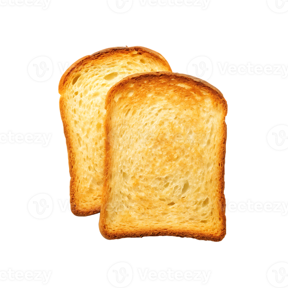 Two slices of golden brown toasted bread. png