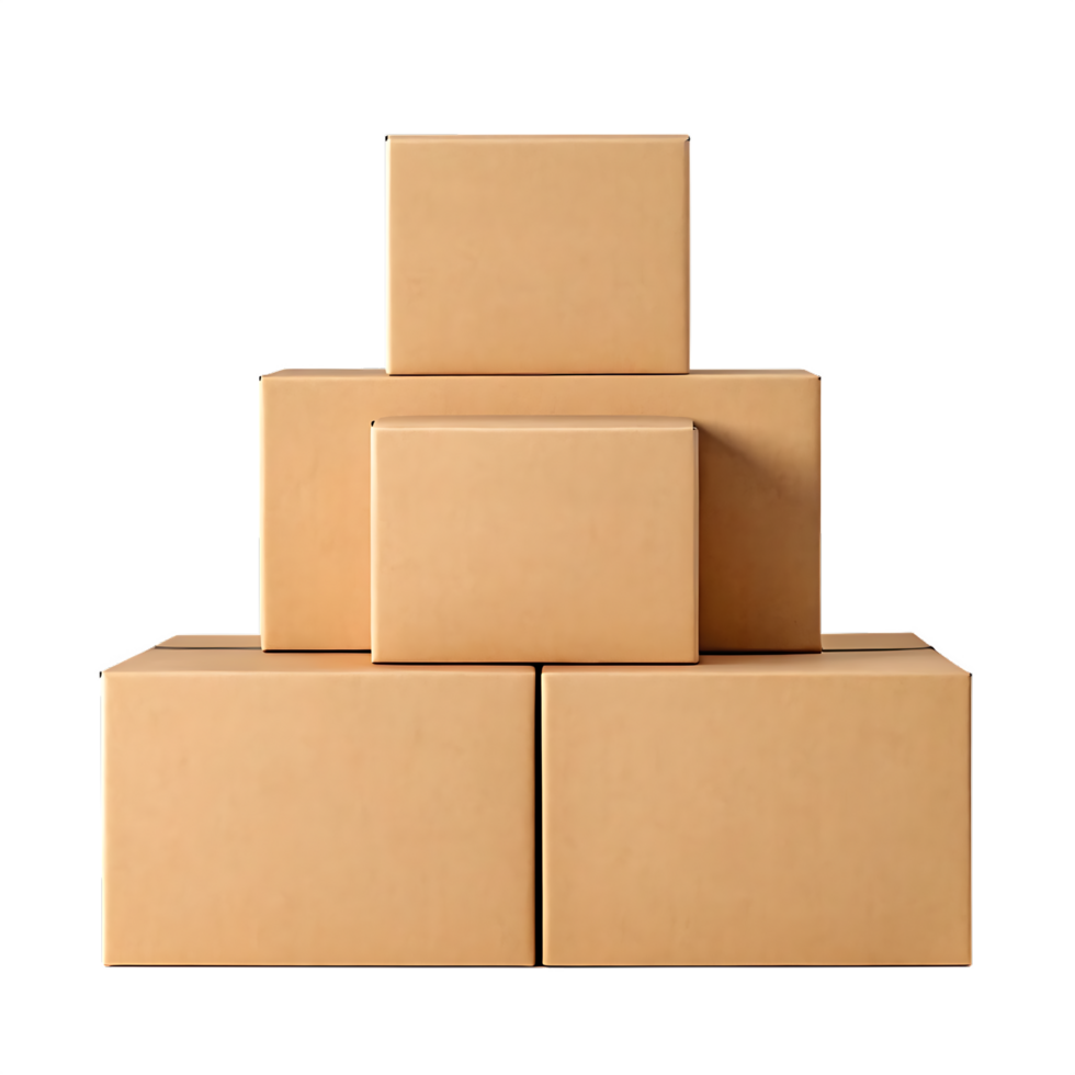 Stack of cardboard boxes, delivery, shipping, packaging png