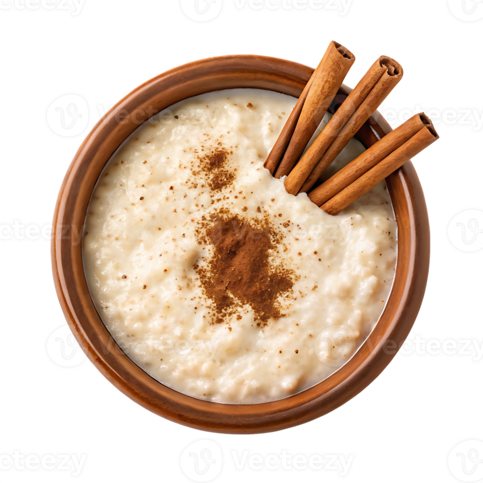 Delicious bowl of oatmeal with cinnamon png