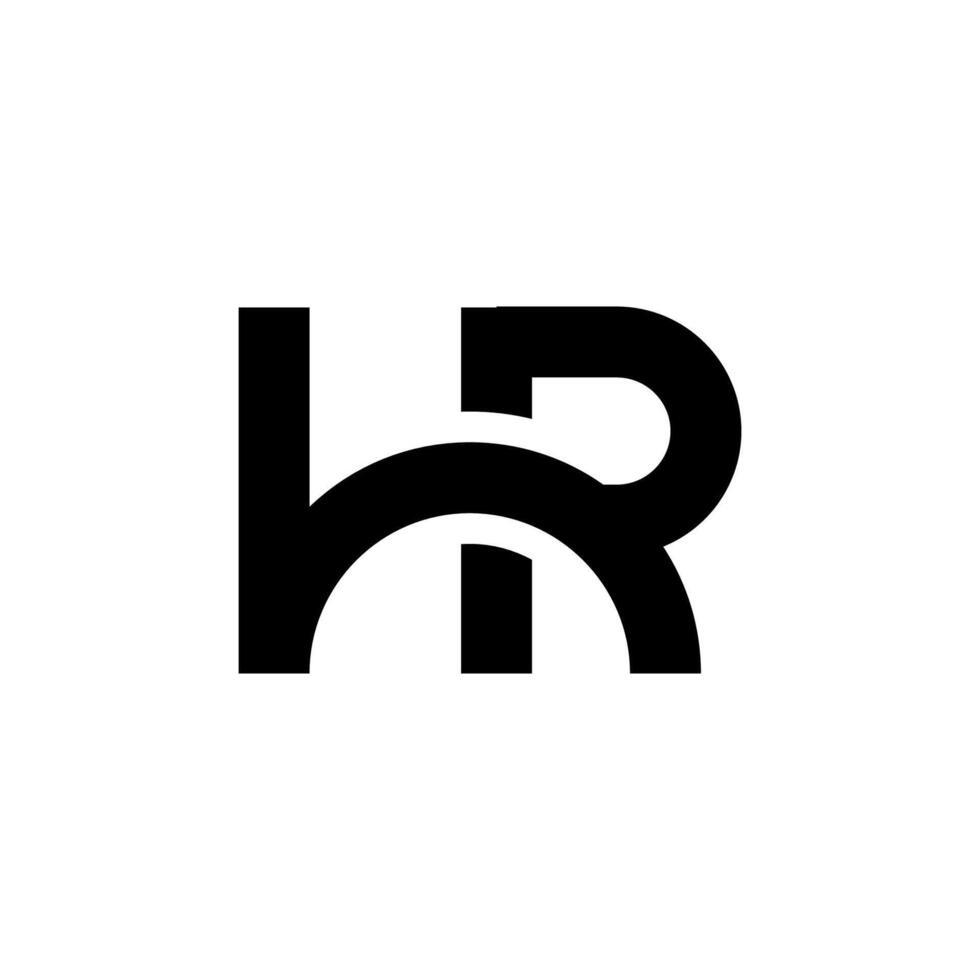 Monogram letter HR logo design vector